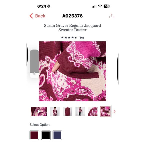 Susan Graver Weekend L Open Jacquard Duster Cardigan Stand Collar Blue Tan - Picture 13 of 15